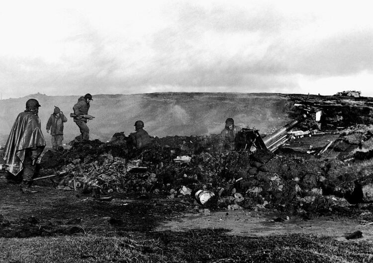 La posición del general Balza en Malvinas, durante la última batalla de la guerra (Foto: Eduardo Farré).