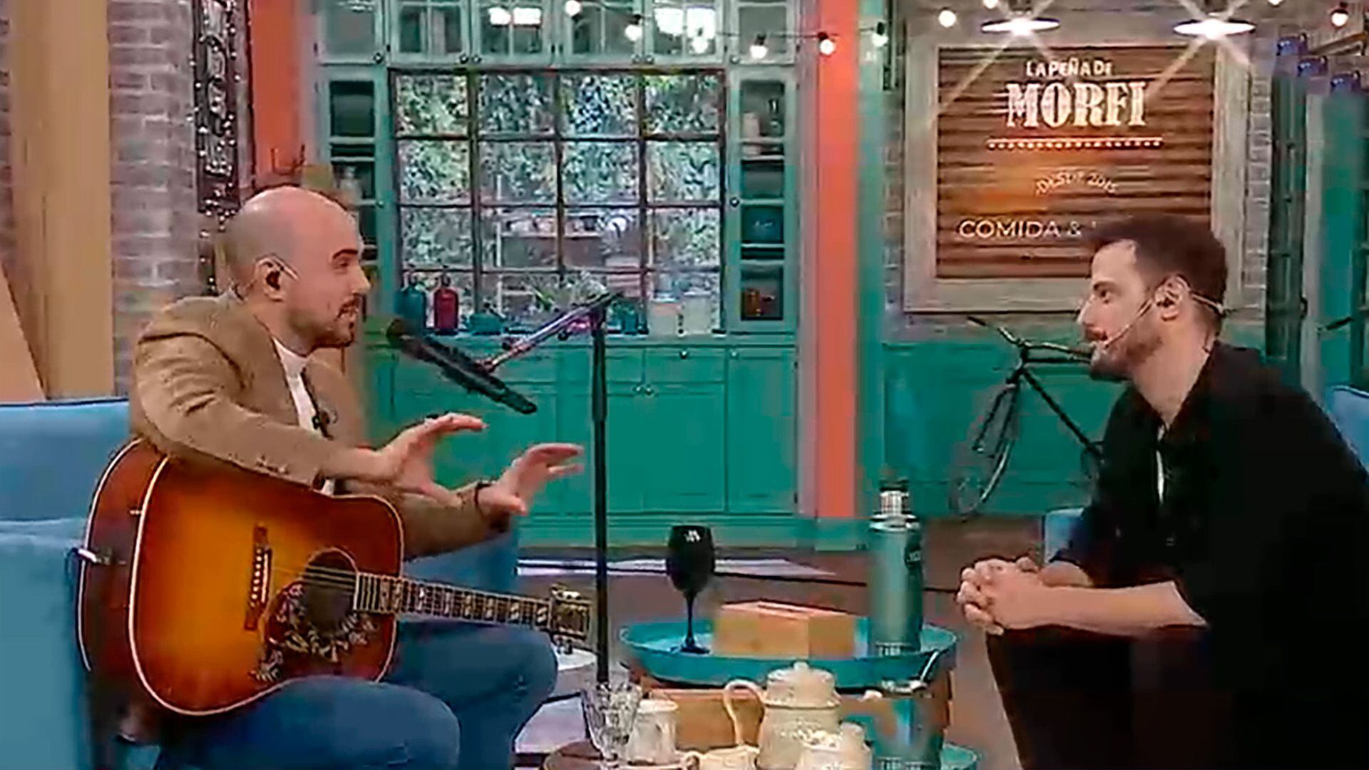 Diego Leuco entrevista a Abel Pintos en La Peña de Morfi (Imagen: captura de Telefe)