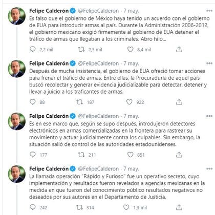 Felipe Calderón niega conocimiento alguno de Rápidos y Furiosos (Foto: Twitter / @FelipeCalderon)