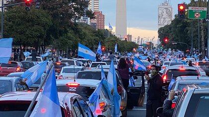 El banderazo tuvo su principal punto de concentración en la Ciudad de Buenos Aires 