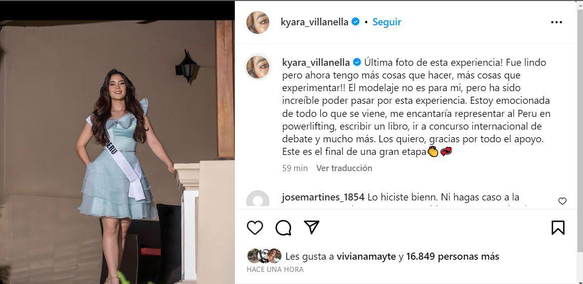 Kyara Villanella afirma que no seguirá modelando. (Instagram)