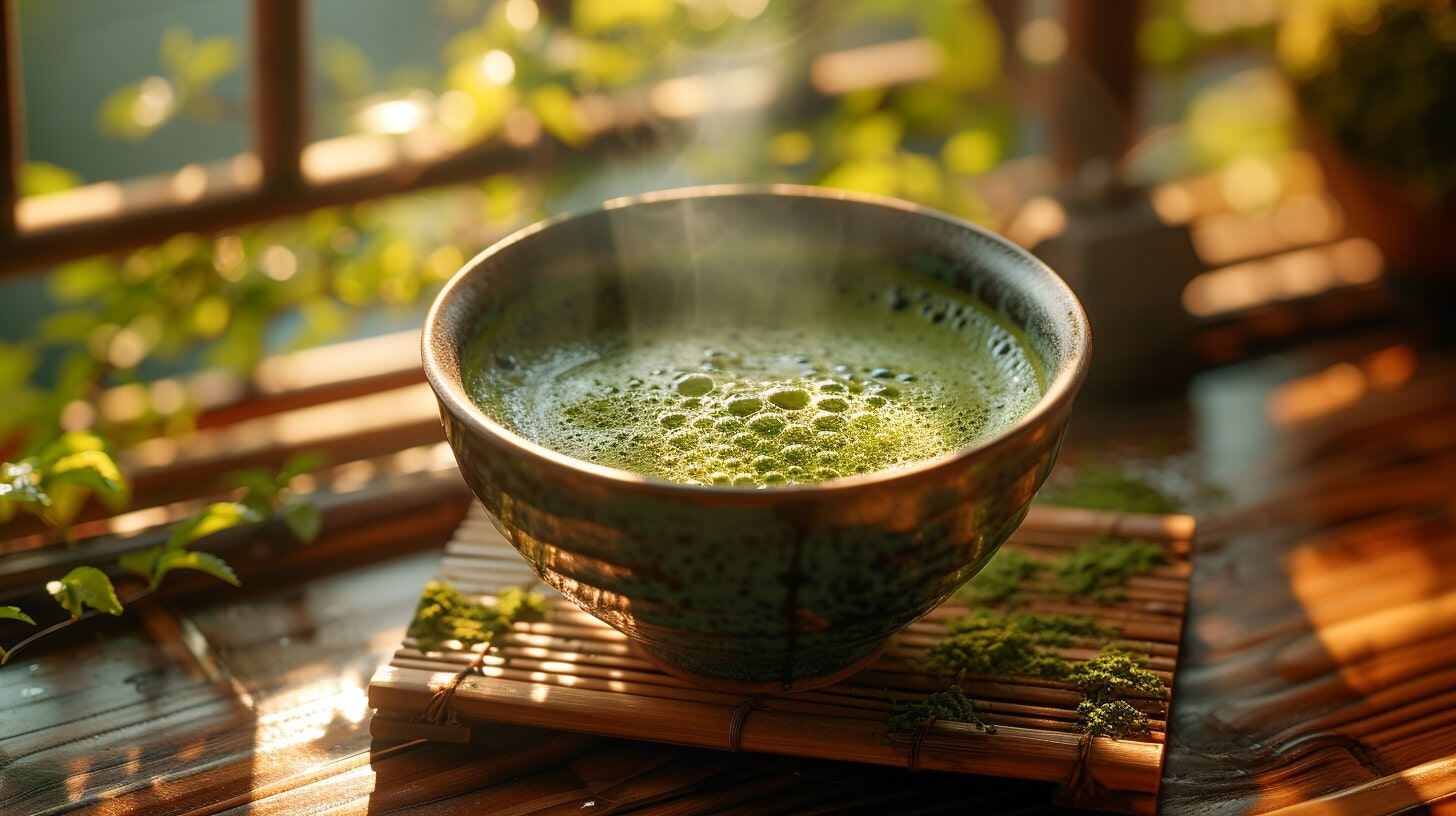 té matcha, incluyendo batidor de bambú y cuenco tradicional - (Imagen Ilustrativa Infobae).