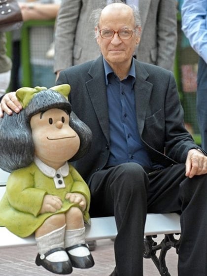 Quino y Mafalda, el día de la inauguración