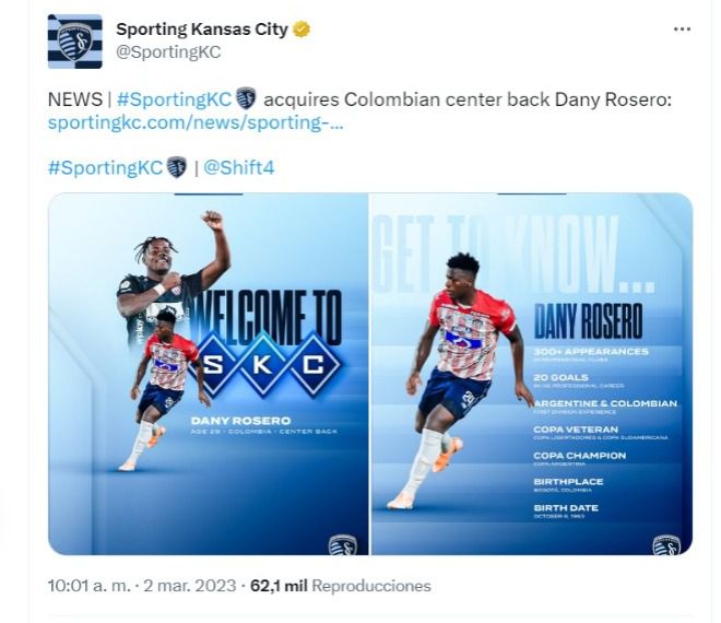 Kansas City fichó a Dany Rosero