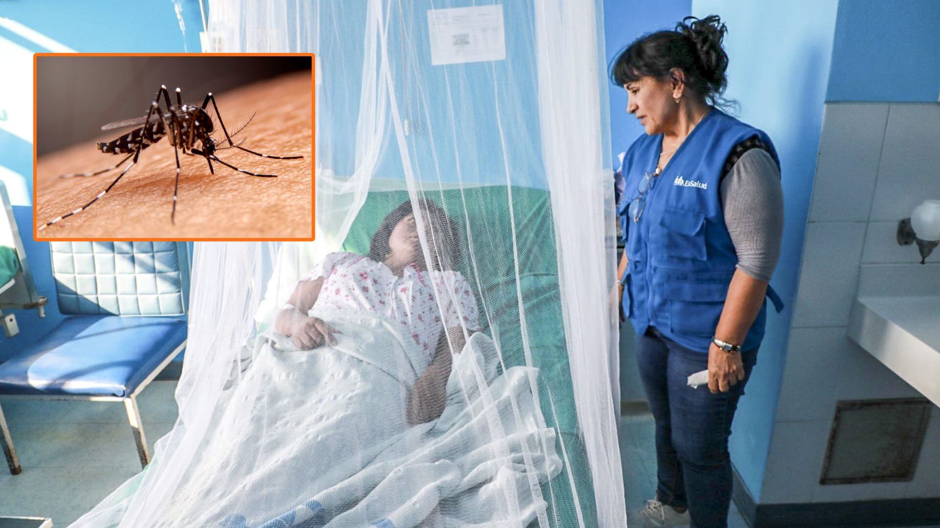 La titular de EsSalud visita a un paciente con dengue en uno de los hospitales