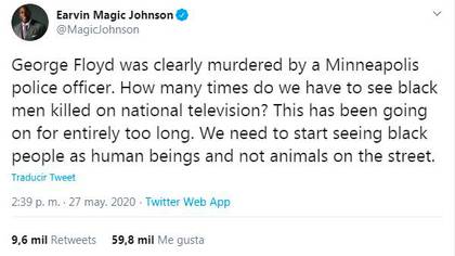 El repudio de Magic Johnson sobre el asesinato de un ciudadano afroamericano - parte 1