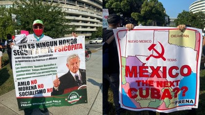 Integrantes del FRENAA también se manifestaron en Washington. (Foto: Twitter)