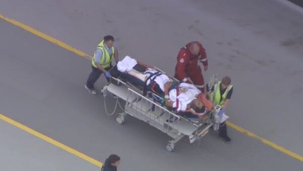 Imágenes de cuando Alejandro Travaglini fue trasladado en helicóptero al hospital de Perth