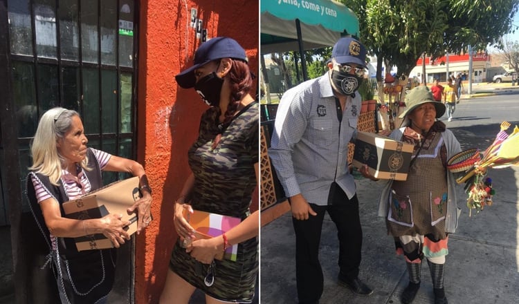 Alejandrina Guzmán, hija del fundador del Cártel de Sinaloa, repartió despensas a las personas de la tercera edad (Foto: Facebook/El Chapo Guzmán)