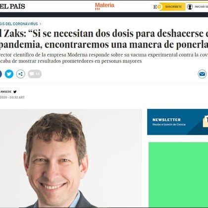 La entrevista fue publicada por El País de España