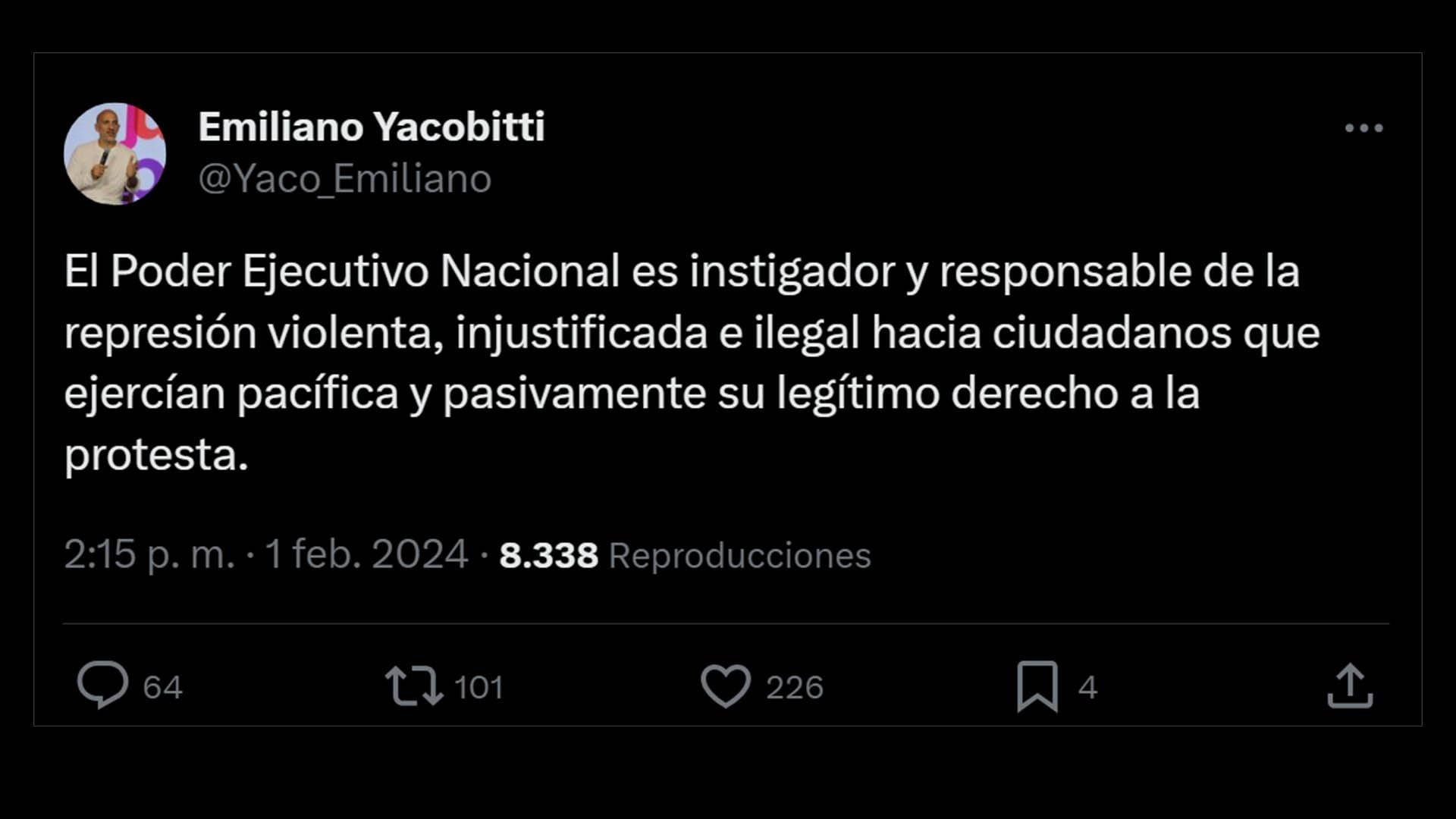 Yacobitti tuit Carla Carrizo