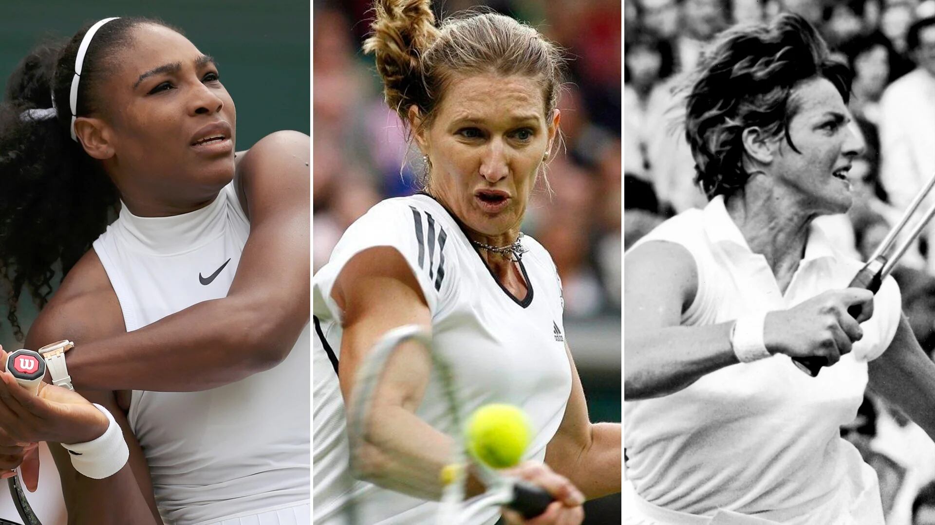 Serena Williams, Steffi Graf y Margaret Court son las más ganadoras en los Grand Slam