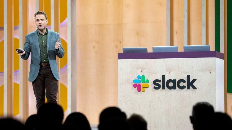Stewart Butterfield, CEO de Slack, en una conferencia en abril. (AFP)