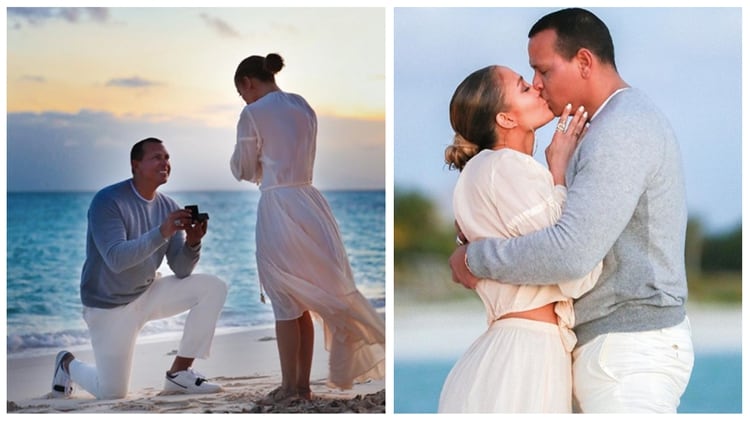 Las fotos que JLo y Alex Rodríguez compartieron de su compromiso en Bahamas