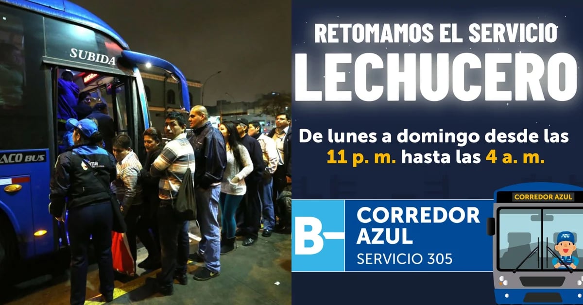 The ‘Lechucero’ service of Corredor Azul will work again from this Monday, February 27