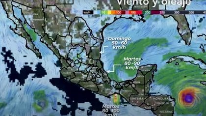 La tormenta tropical Iota ya está generando lluvias en el sureste de México.  Foto: Sistema Meteorológico Nacional
