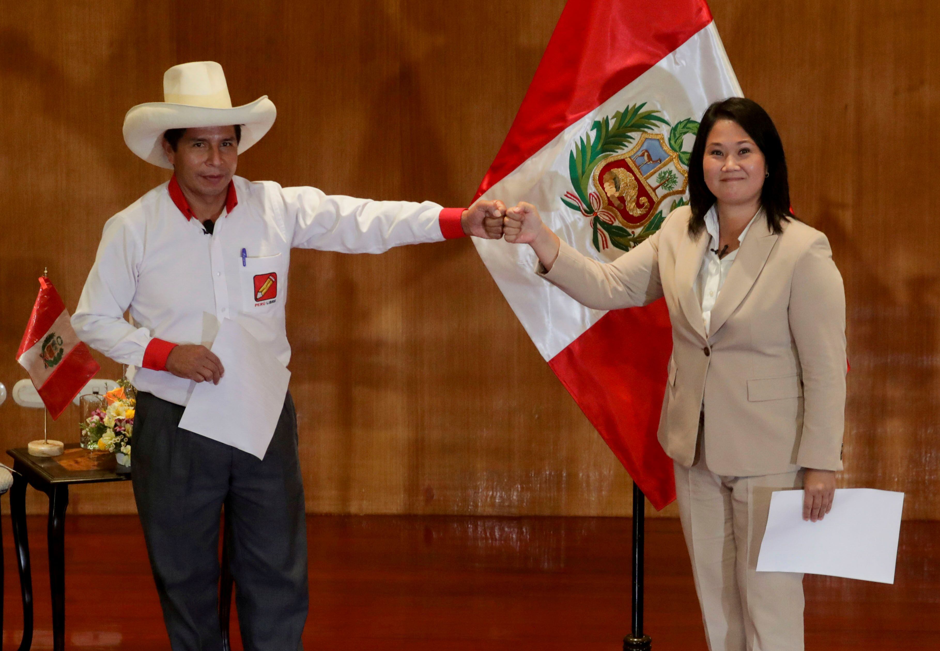 Pedro Castillo y Keiko Fujimori (Reuters)