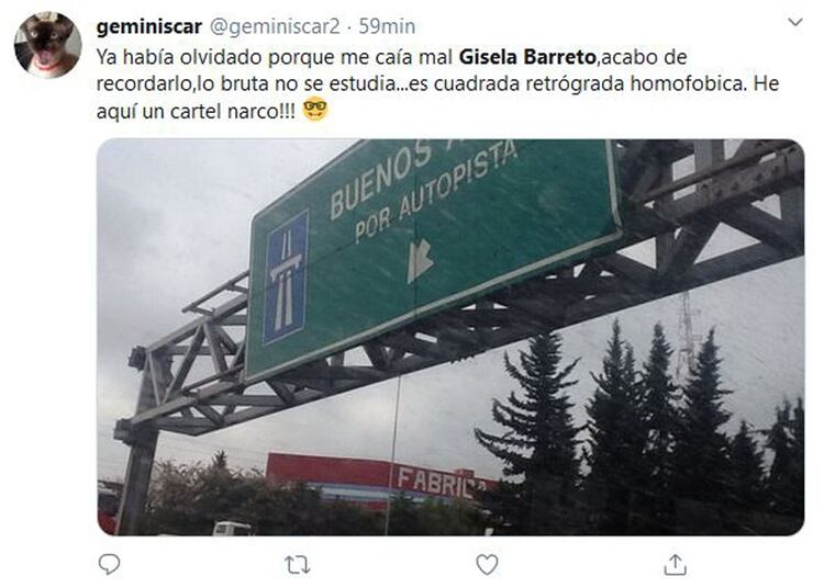 Los comentarios sobre la confusión de Gisela Barreto (Fotos: Twitter)
