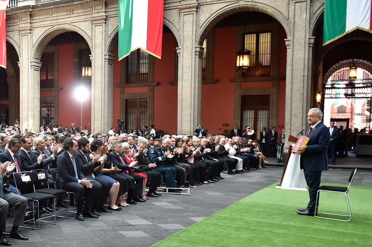 Andrés Manuel López Obrador, Presidente de México, presentó su ¨Tercer Informe de Gobierno al Pueblo de México¨, en el Patio de Honor de Palacio Nacional (FOTO: PRESIDENCIA /CUARTOSCURO)