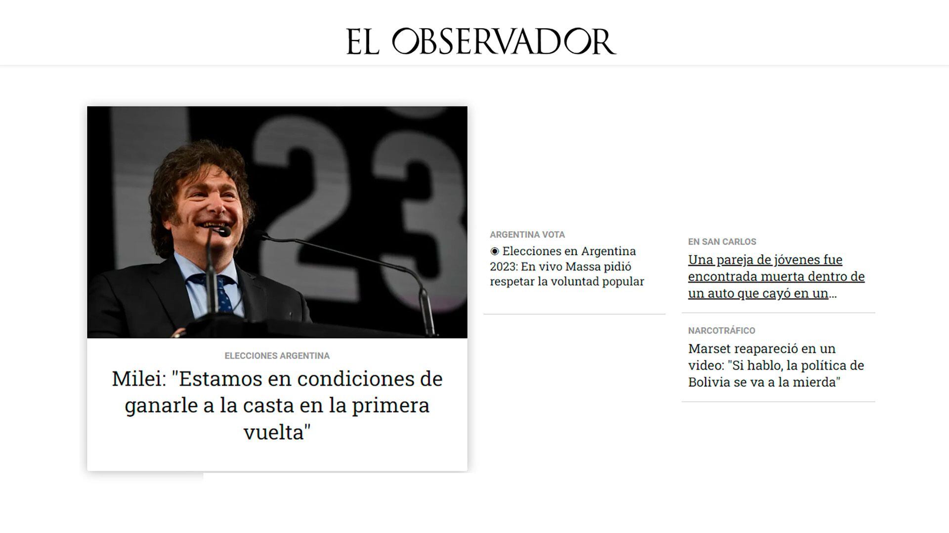 La principales noticias destacadas en El Observador, de Uruguay.