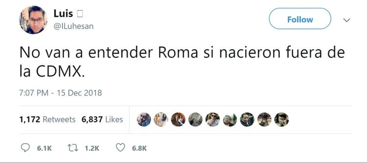 Un usuario de Twitter generó divertidas reacciones con su opinión sobre “Roma”