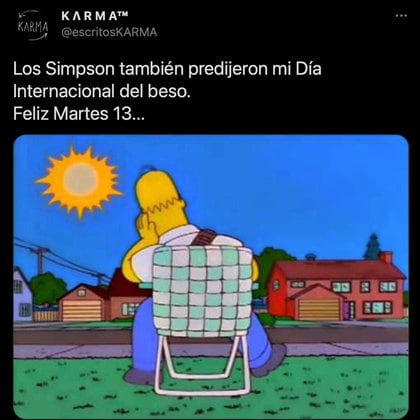 Hasta las predicciones de los Simpson salieron a relucir...(Foto: captura de pantalla de Twitter @escritosKARMA).