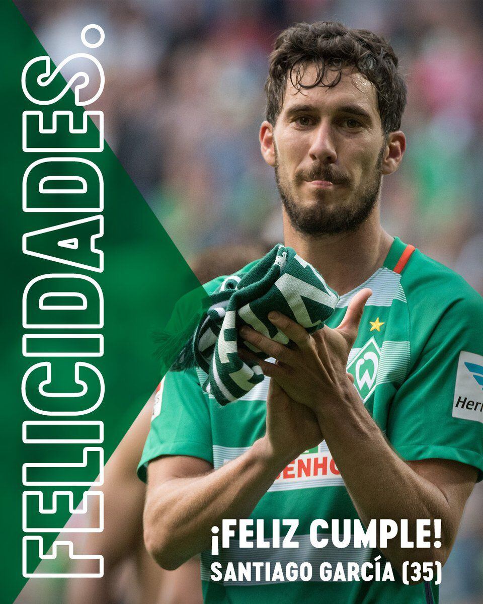 Werder Bremen saludó a Santiago García por su cumpleaños número 35 por sus redes sociales.