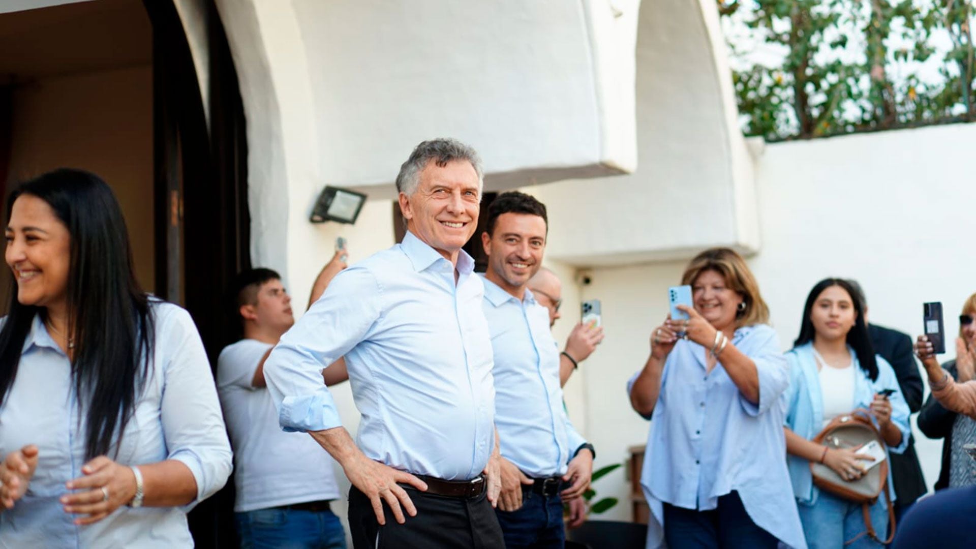Mauricio Macri en su último viaje a Córdoba, junto a Rodrigo De Loredo y Soher El Sukaria