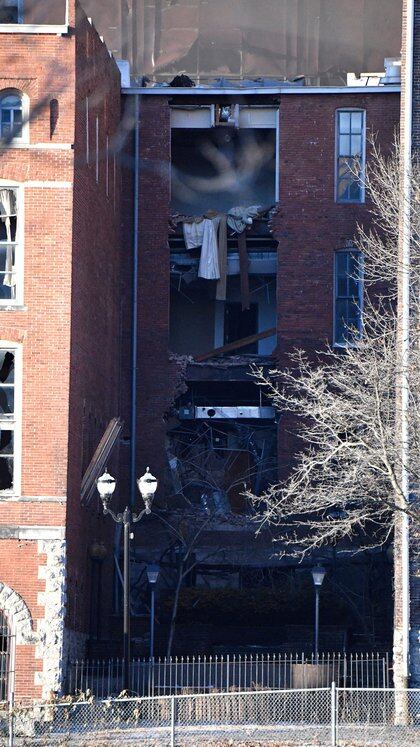 Un edificio dañado cerca del lugar de la explosión (Andrew Nelles/Tennessean.com/EEUU TODAY NETWORK a través de REUTERS)