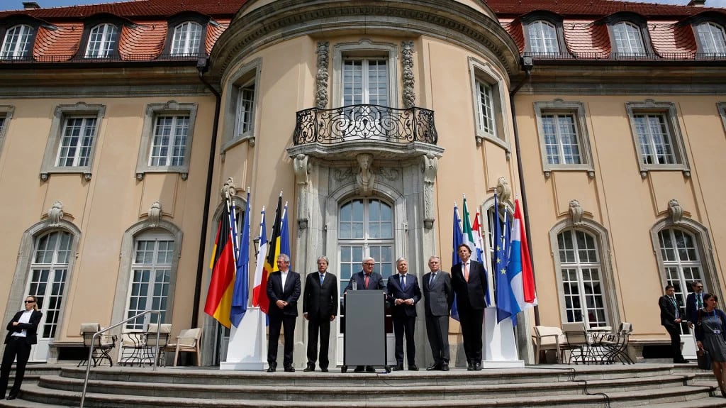 Los cancilleres de los seis países fundadores de la Unión Europea (Reuters)