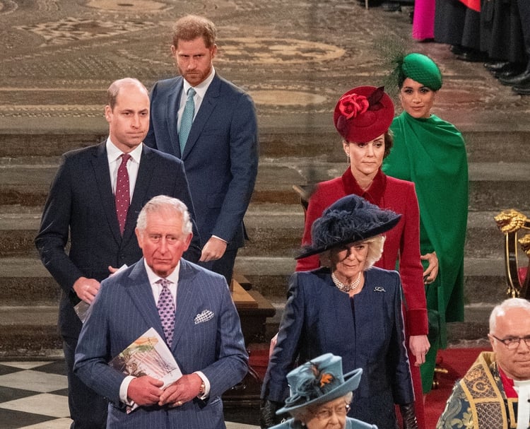 La última aparición de Meghan Markle y Harry como miembros de alto rango de la familia real/Pool via REUTERS