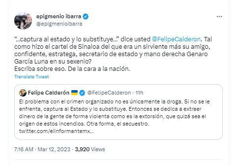 Epigmenio Ibarra, Felipe Calderón, Michoacán