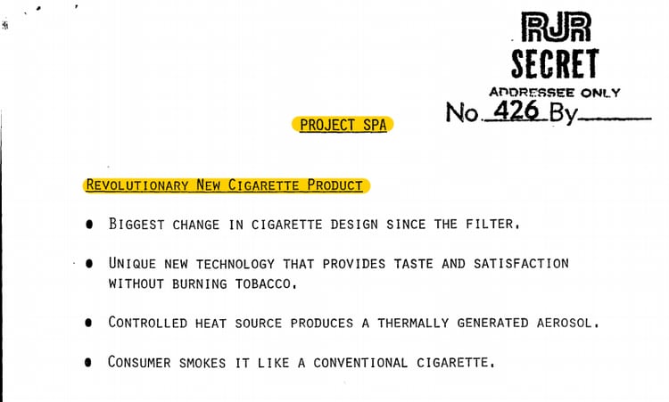 El proyecto Spa, que Reynolds creó hace cuatro décadas, es la inspiración del cigarrillo electrónico que se popularizó hacia 2010.