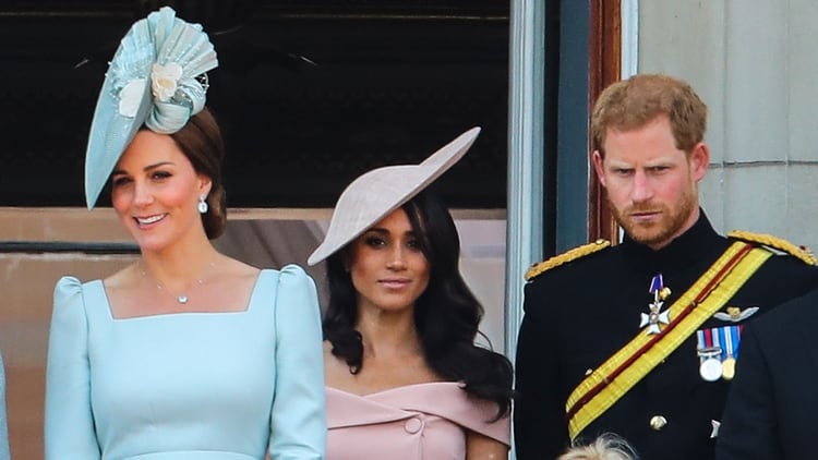 Kate Middleton, Meghan Markle y el Príncipe Harry (Reuters)