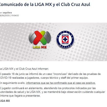 La Liga MX y La Máquina dieron a conocer el resultado de la nueva prueba que se le realizó a un jugador (Foto: Liga MX)