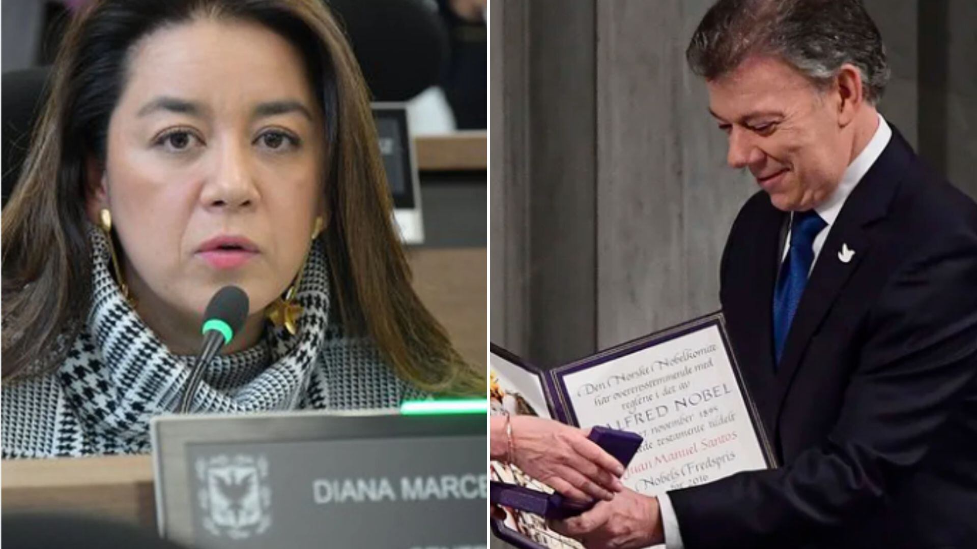 Concejal Diana Diajo y expresidente Juan Manuel Santos