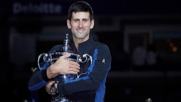 Novak Djokovic después de vencer a Del Potro en la final del US Open 2018 (Reuters)