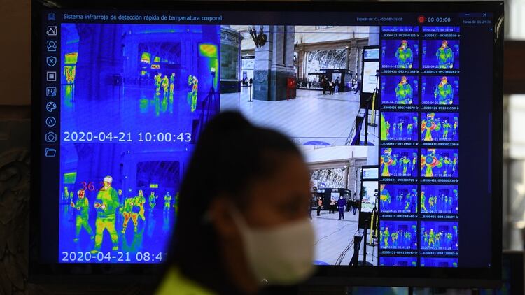 En Retiro se instalaron cámaras térmicas que permitirán tomar la temperatura a los que viajan en tren