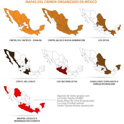 Los blogs permiten ubicar a los grupos delictivos de manera más detallada, dicen organizaciones (Mapa: Infobae)