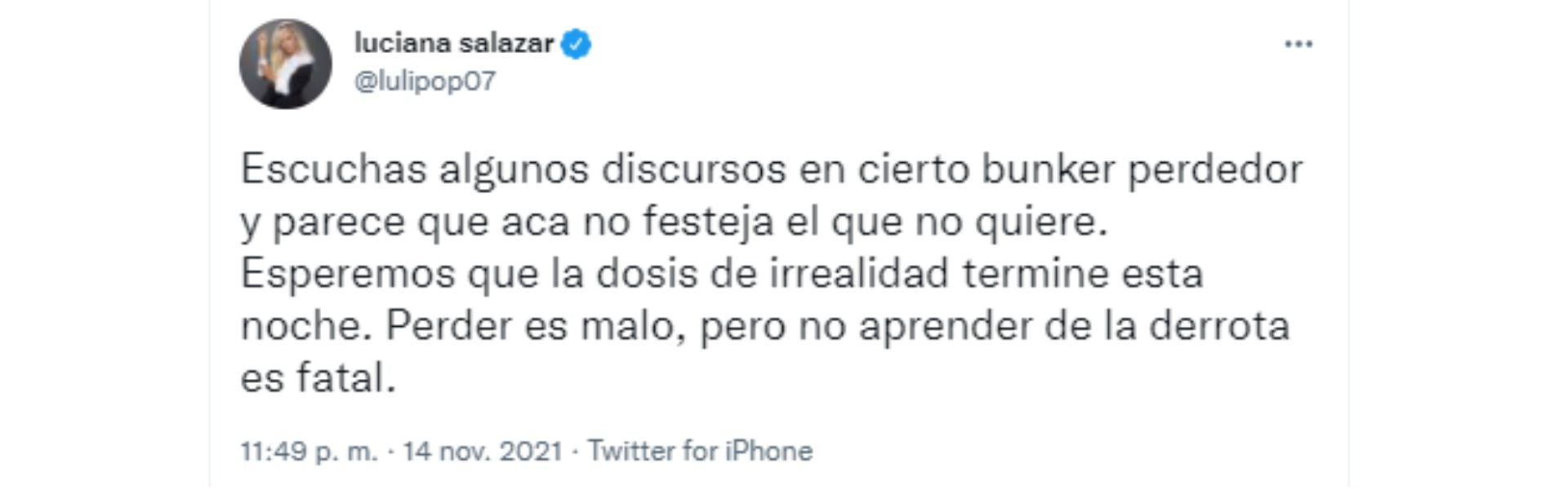 Luciana Salazar no tuvo filtro a la hora de hablar de las elecciones