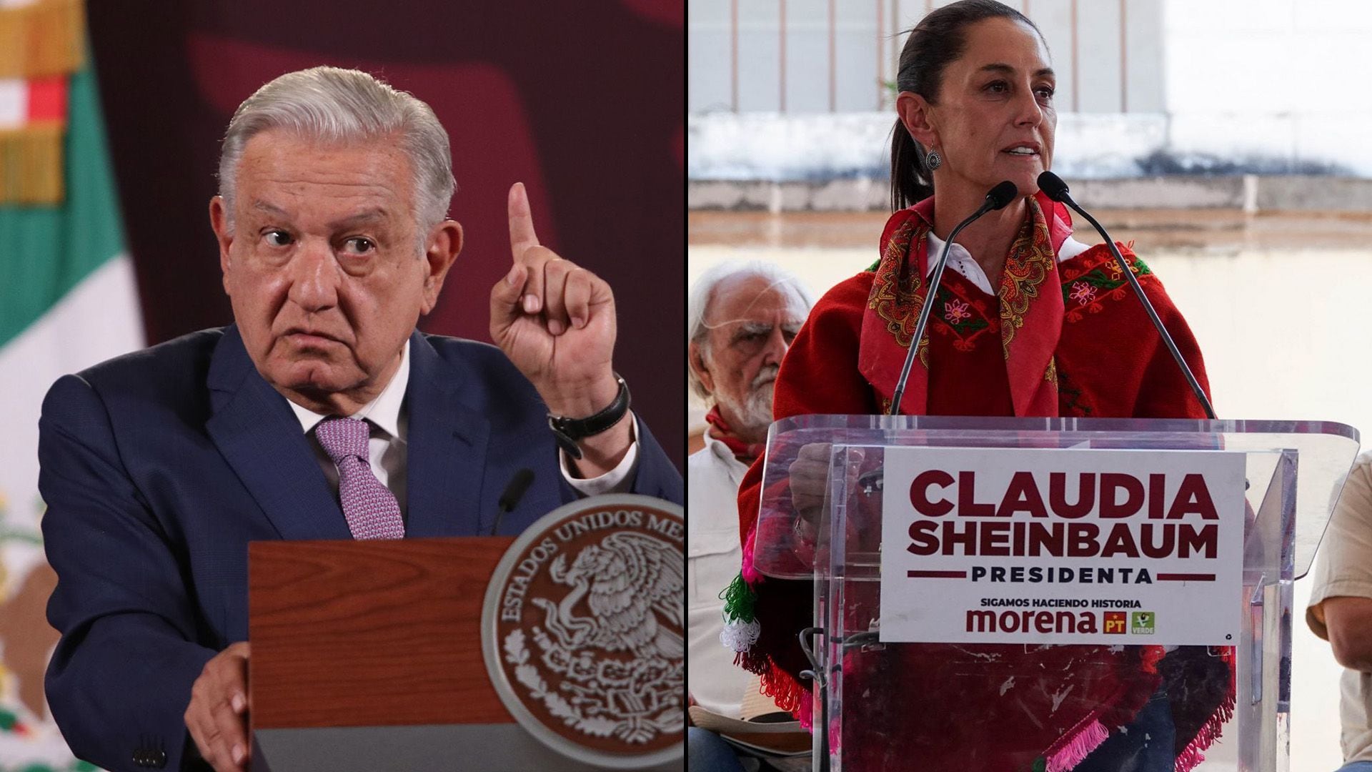 López Obrador fue cuestionado sobre la versión de que está molesto con Sheinbaum.
AMLO, Claudia Sheinbaum, debate presidencial, mañanera
