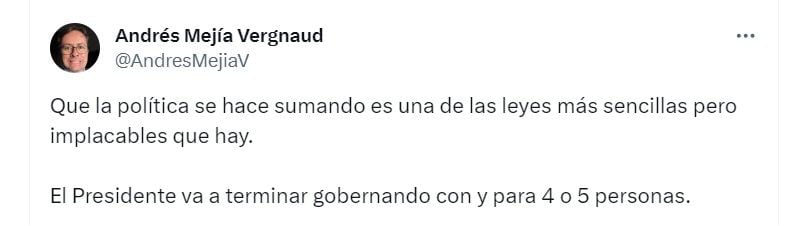 Publicación del analista  Andrés Mejía Vergnaud sobre la cancelación de los Juegos Panamericanos 2027 en Barranquilla - crédito @AndresMejiaV/X