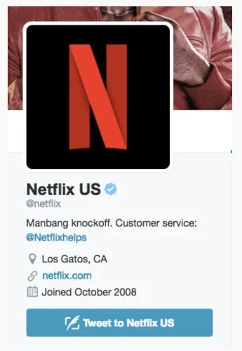 Netflix cambió su biografía en Twitter para bromear sobre la salida de su imitación norcoreana.