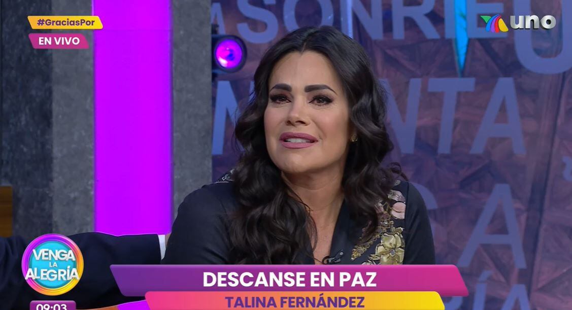 Luz Elena González rompió en llanto al recordar a Talina Fernández 
(Foto: TV Azteca)