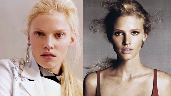 Lara Stone con facciones angulosas