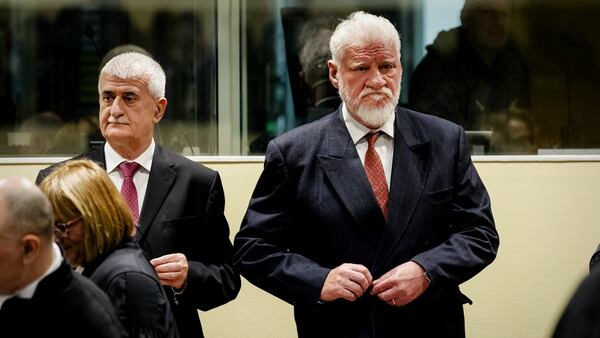 Praljak durante el juicio (AFP)