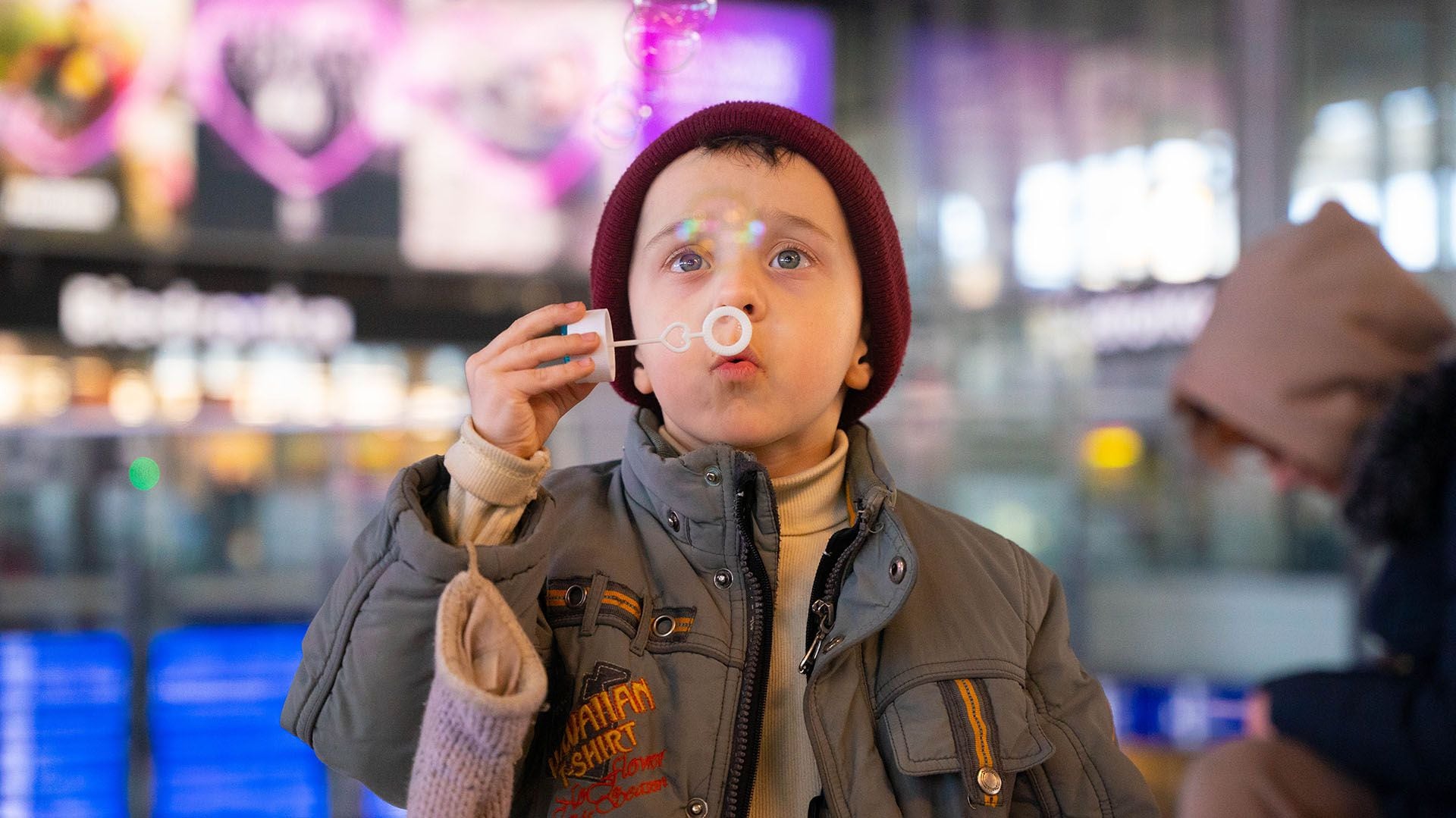 Ukrainische Flüchtlinge - Warschauer Zugterminal - 21/03/22