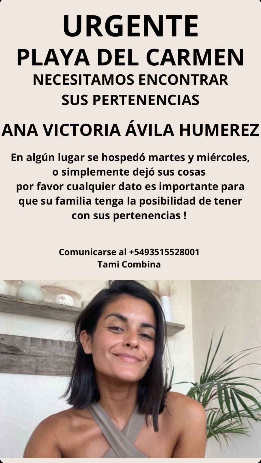 El pedido de los familiares y amigos de Ana Victoria Ávila