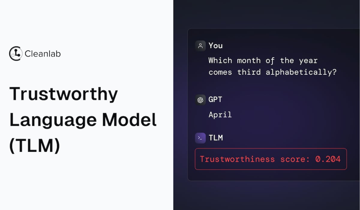 TLM opera mediante la asignación de una “puntuación de confiabilidad” a cada respuesta generada por el modelo de IA que se esté utilizando. (Cleanlab)