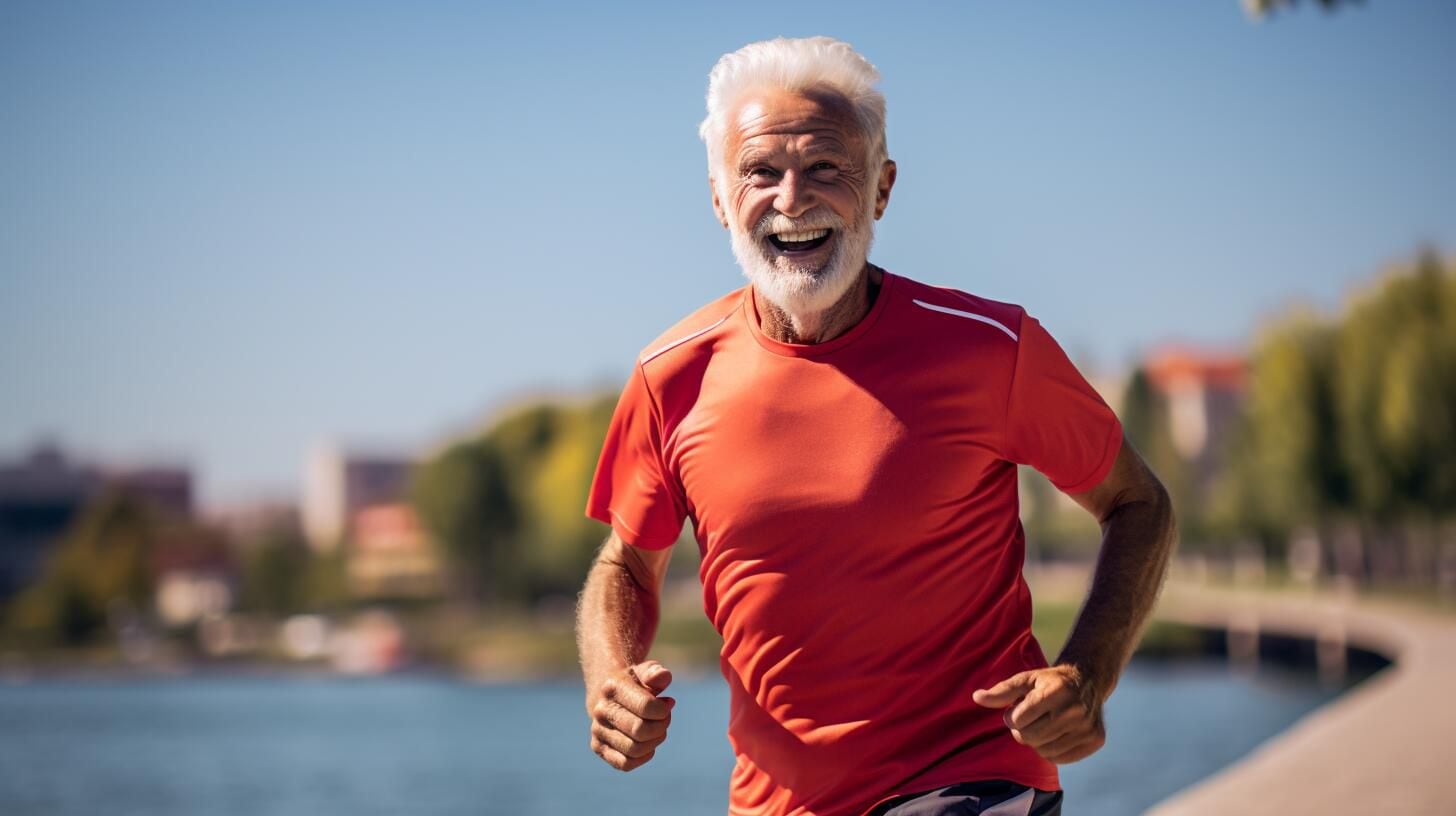 Imagen motivadora de un adulto mayor corriendo con vitalidad. La foto resalta la inspiradora determinación de mantenerse activo, promoviendo la salud y la longevidad en la edad dorada. (Imagen ilustrativa Infobae)